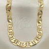 Oro Laminado Basic Necklace, Gold Filled Style Mariner Design, Polished, Golden Finish, 5.222.021.22