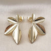 Oro Laminado Stud Earring, Gold Filled Style Leaf Design, Polished, Golden Finish, 02.163.0354