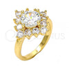 Oro Laminado Multi Stone Ring, Gold Filled Style with White and White Cubic Zirconia, Polished, Golden Finish, 01.205.0002.3.08 (Size 8)