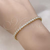 Oro Laminado Tennis Bracelet, Gold Filled Style with White Cubic Zirconia, Polished, Golden Finish, 03.283.0356.07