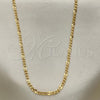 Oro Laminado Basic Necklace, Gold Filled Style Figaro Design, Polished, Golden Finish, 04.318.0001.18
