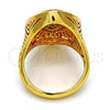 Oro Laminado Multi Stone Ring, Gold Filled Style with White Micro Pave, Polished, Golden Finish, 01.118.0032.07 (Size 7)