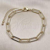 Oro Laminado Basic Bracelet, Gold Filled Style Paperclip Design, Polished, Golden Finish, 04.378.0001.08