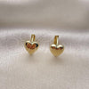 Oro Laminado Huggie Hoop, Gold Filled Style Heart Design, Polished, Golden Finish, 02.213.0272.12