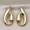 Oro Laminado Stud Earring, Gold Filled Style Leaf Design, Polished, Golden Finish, 02.428.0015