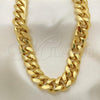 Oro Laminado Basic Necklace, Gold Filled Style Miami Cuban Design, Polished, Golden Finish, 04.63.0133.30