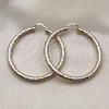 Oro Laminado Large Hoop, Gold Filled Style Hollow Design, Diamond Cutting Finish, Tricolor, 02.213.0813.60