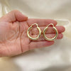 Oro Laminado Medium Hoop, Gold Filled Style Hollow Design, Polished, Golden Finish, 02.170.0088.30