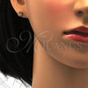 Stainless Steel Stud Earring, with Champagne Crystal, Polished, Golden Finish, 02.271.0008.2