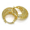 Oro Laminado Medium Hoop, Gold Filled Style Heart Design, Diamond Cutting Finish, Golden Finish, 02.170.0173.30