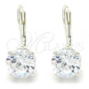 Sterling Silver Leverback Earring, with White Cubic Zirconia, Polished,, 02.63.2622