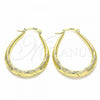 Oro Laminado Medium Hoop, Gold Filled Style Diamond Cutting Finish, Golden Finish, 02.170.0280.30