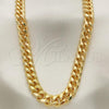 Oro Laminado Basic Necklace, Gold Filled Style Miami Cuban Design, Polished, Golden Finish, 04.63.0130.1.30