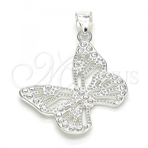 Sterling Silver Fancy Pendant, Butterfly Design, Polished,, 05.398.0026