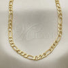 Oro Laminado Basic Necklace, Gold Filled Style Figaro Design, Polished, Golden Finish, 04.213.0140.24