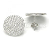 Rhodium Plated Stud Earring, with White Micro Pave, Polished, Rhodium Finish, 02.199.0017.1