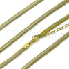 Oro Laminado Basic Necklace, Gold Filled Style Rat Tail Design, Polished, Golden Finish, 04.341.0134.18