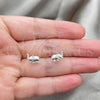 Sterling Silver Stud Earring, Elephant Design, Polished, Silver Finish, 02.397.0034
