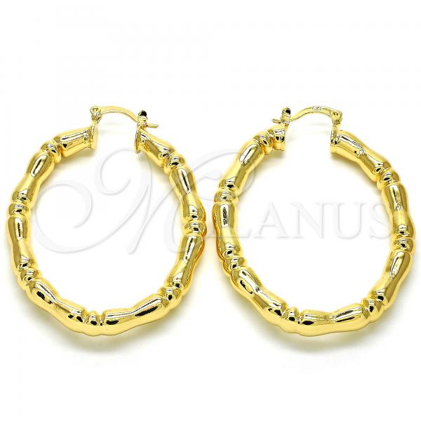 Oro Laminado Medium Hoop, Gold Filled Style Hollow Design, Polished, Golden Finish, 02.170.0257.40