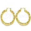 Oro Laminado Medium Hoop, Gold Filled Style Hollow Design, Polished, Golden Finish, 02.170.0257.40