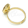 Oro Laminado Multi Stone Ring, Gold Filled Style with Light Silk Swarovski Crystals, Polished, Golden Finish, 01.239.0001.10 (One size fits all)
