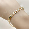 Oro Laminado Basic Bracelet, Gold Filled Style Figaro Design, Polished, Golden Finish, 5.222.013.08