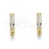 Stainless Steel Huggie Hoop, with White Crystal, Polished, Golden Finish, 02.230.0070.1.12