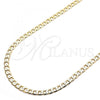 Oro Laminado Basic Necklace, Gold Filled Style Curb Design, Polished, Golden Finish, 5.222.004.24