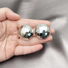 Rhodium Plated Stud Earring, Hollow and Disco Design, Polished, Rhodium Finish, 02.411.0044.1