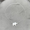 Sterling Silver Fancy Bracelet, Elephant Design, Polished, Silver Finish, 03.395.0024.07