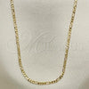 Oro Laminado Basic Necklace, Gold Filled Style Figaro Design, Polished, Golden Finish, 5.222.019.18