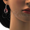 Rhodium Plated Dangle Earring, Teardrop Design, with Rose Peach Swarovski Crystals, Polished, Rhodium Finish, 02.239.0016.4