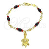 Oro Laminado Charm Bracelet, Gold Filled Style Turtle Design, Polished, Golden Finish, 03.213.0087.07