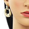 Oro Laminado Stud Earring, Gold Filled Style Polished, Golden Finish, 02.163.0295
