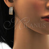 Oro Laminado Huggie Hoop, Gold Filled Style with White Cubic Zirconia, Polished, Golden Finish, 02.260.0006.20