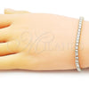 Oro Laminado Tennis Bracelet, Gold Filled Style with White Cubic Zirconia, Polished, Golden Finish, 03.283.0356.07