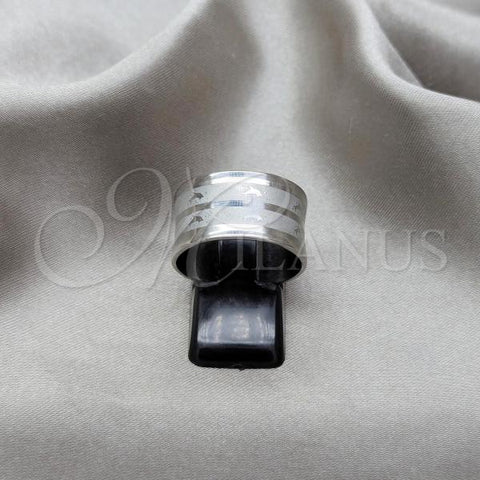 Stainless Steel Mens Ring, Dolphin Design, Blue Polished, Steel Finish, 01.63.0689.10