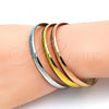 Stainless Steel Trio Bangle, Polished, Tricolor, 07.244.0001.04 (05 MM Thickness, Size 4 - 2.25 Diameter)