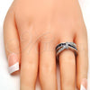 Rhodium Plated Multi Stone Ring, with Amethyst and White Cubic Zirconia, Polished, Rhodium Finish, 01.210.0045.7.08 (Size 8)