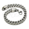 Stainless Steel Basic Bracelet, Miami Cuban Design, Polished,, 03.278.0017.08