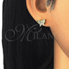 Sterling Silver Stud Earring, Butterfly Design, with White Cubic Zirconia, Polished, Golden Finish, 02.336.0101.2