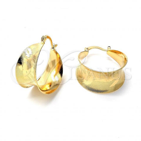 Oro Laminado Small Hoop, Gold Filled Style Diamond Cutting Finish, Golden Finish, 5.157.004