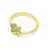 Oro Laminado Multi Stone Ring, Gold Filled Style Infinite Design, with White Micro Pave, Polished, Golden Finish, 01.341.0057