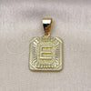 Oro Laminado Fancy Pendant, Gold Filled Style Initials Design, Polished, Golden Finish, 05.411.0039