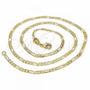 Oro Laminado Basic Necklace, Gold Filled Style Figaro Design, Polished, Golden Finish, 04.32.0017.22