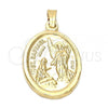 Oro Laminado Religious Pendant, Gold Filled Style Angel Design, Golden Finish, 5.199.027.1