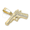 Oro Laminado Fancy Pendant, Gold Filled Style Diamond Cutting Finish, Golden Finish, 5.183.040
