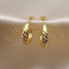 Oro Laminado Medium Hoop, Gold Filled Style Diamond Cutting Finish, Golden Finish, 02.341.0155.25