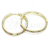 Oro Laminado Huggie Hoop, Gold Filled Style with Multicolor Cubic Zirconia, Polished, Golden Finish, 02.185.0007.1.35