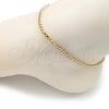 Oro Laminado Basic Anklet, Gold Filled Style Miami Cuban Design, Polished, Golden Finish, 04.63.1413.10